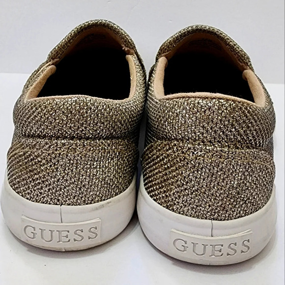 Guess Girls Gold Glitter Slip-On Shoes Girlhoodcore Comfy Soft Sneakers, sz 5.5 - Picture 6 of 15